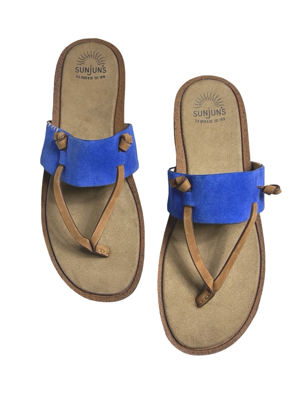 G.H. Bass Sunjuns Shannon Thong Sandals Cobalt Blue NWOT 8.5